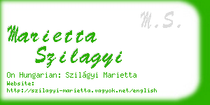 marietta szilagyi business card